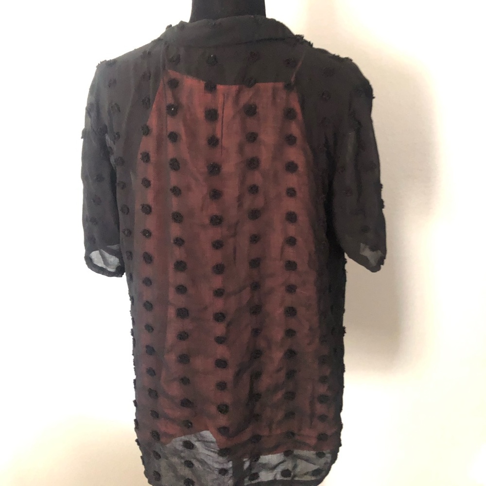 V-Neck Chiffon Pom Pom Blouse - Picture 5 of 6